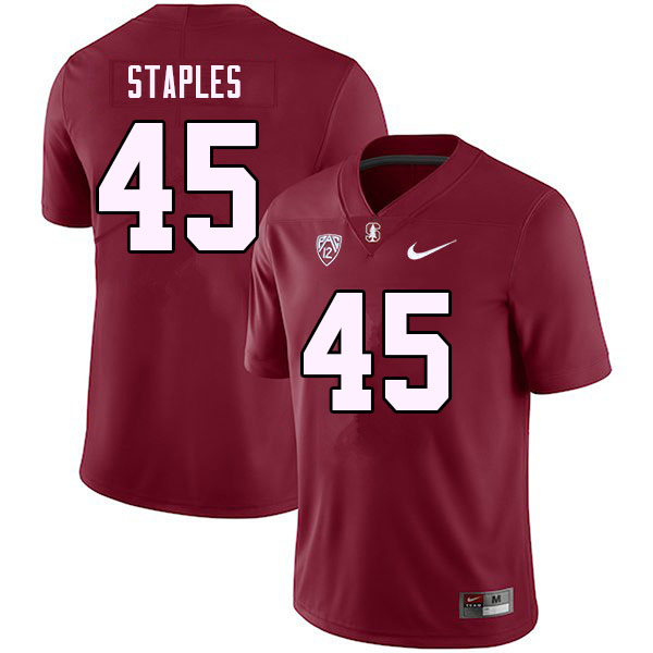 Men #45 Omar Staples Stanford Cardinal College Football Jerseys Stitched Sale-Cardinal
